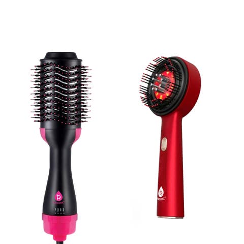 Ultimate Hair Rejuvenation & Styling Bundle - 3-in-1 LED Scalp Therapy Brush + One Step Volumizing Hair Dryer