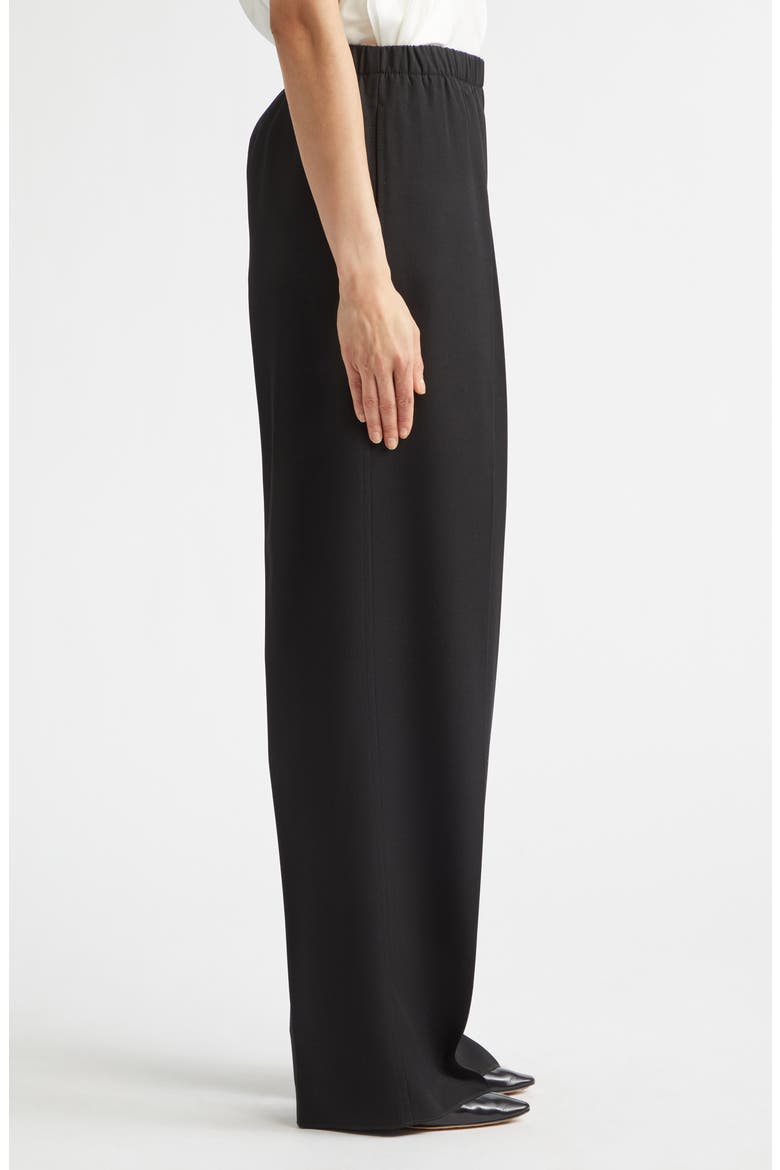 Wool Grain de Poudre Wide Leg Pants, Alternate, color, 1010 DOUBLE BLACK
