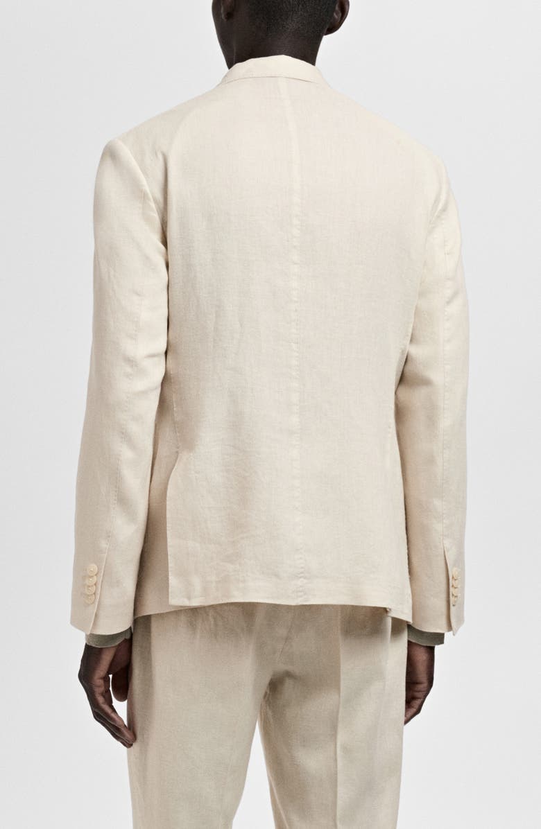 MANGO Salerno Linen Sport Coat, Alternate, color, Ecru