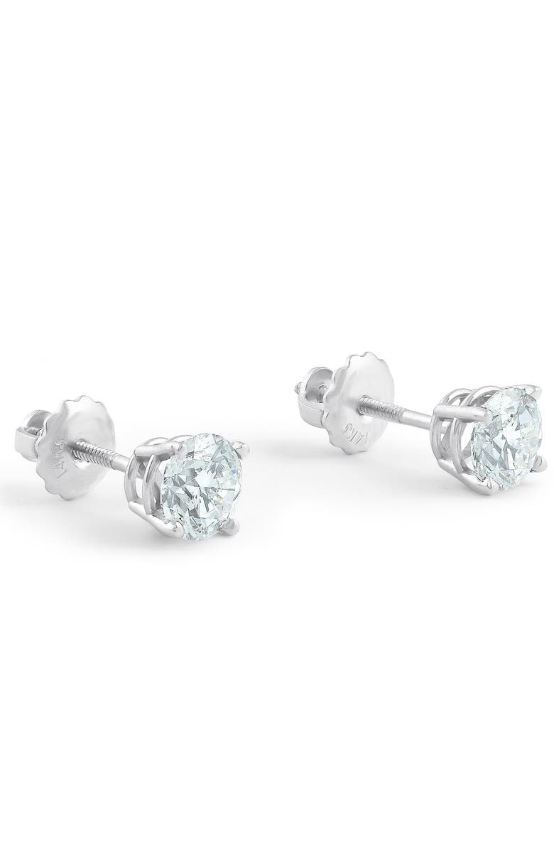 Bliss Diamond 1 1/2 Ct Diamond Screw Back Studs 14k Gold Lab Grown Eco Friendly, Alternate, color, 14K White Gold