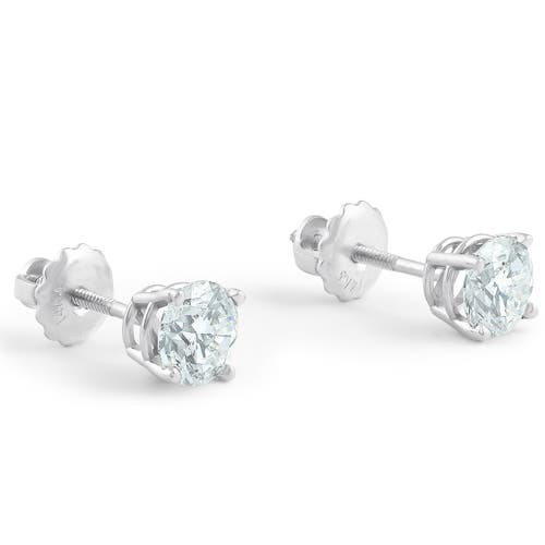 Bliss Diamond 1 1/2 Ct Diamond Screw Back Studs 14k Gold Lab Grown Eco Friendly In Metallic