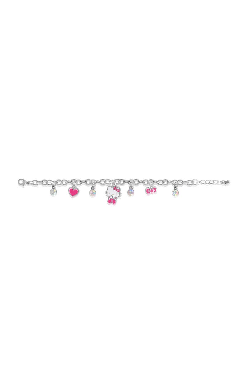 Hello Kitty Charm Hearts Bracelet, Alternate, color, Silver