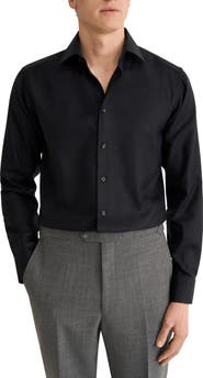 Eton Slim Fit Diagonal Weave Dress Shirt