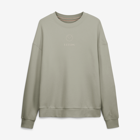 Men's Fanatics Khaki Leeds United Oversized Muted Centre Sweatshirt