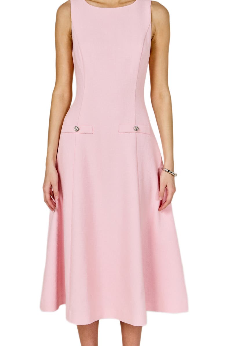 Endless Rose Sleeveless Tweed Midi Dress, Alternate, color, Pink