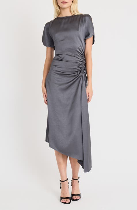 Gray sold metallic midi dress 16W New $89