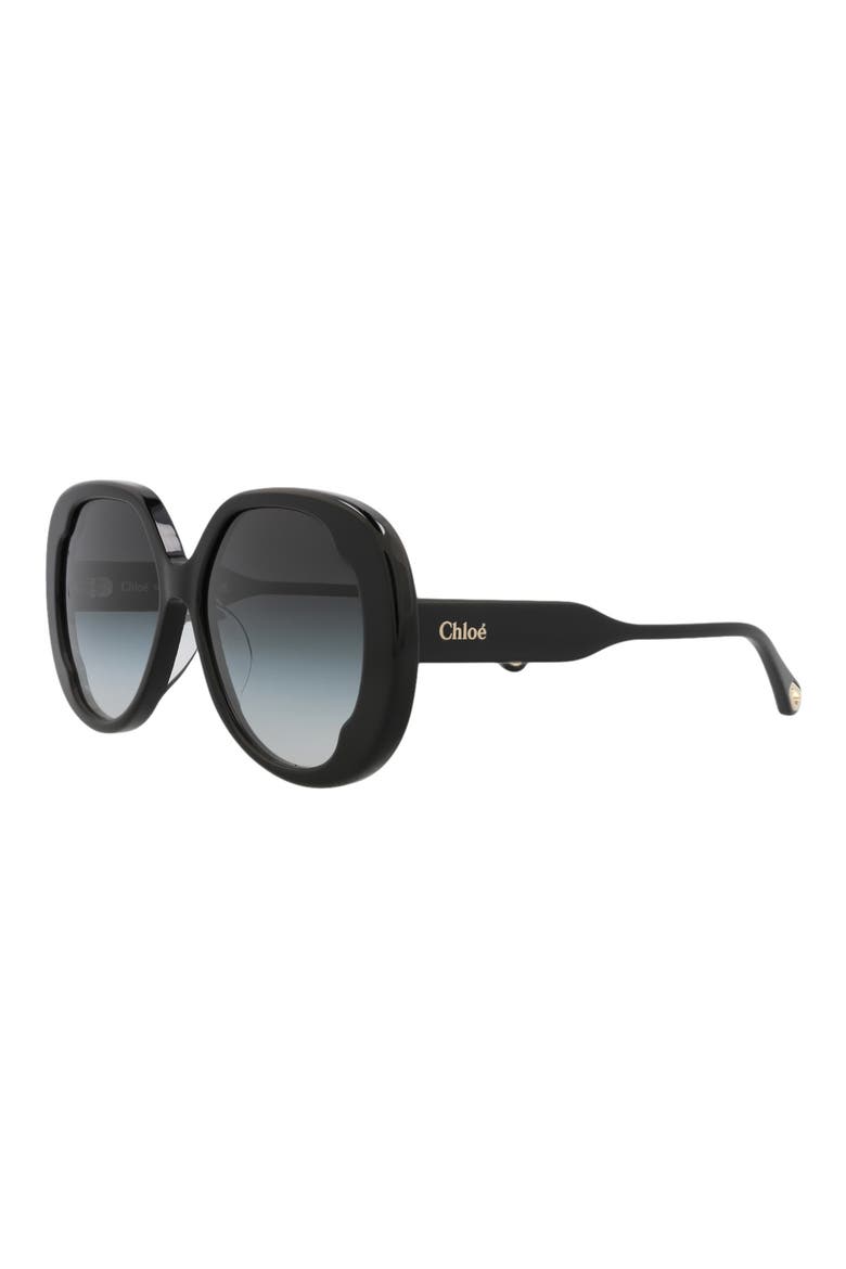 56mm Oval Sunglasses, Alternate, color, BLACK BLACK GREY