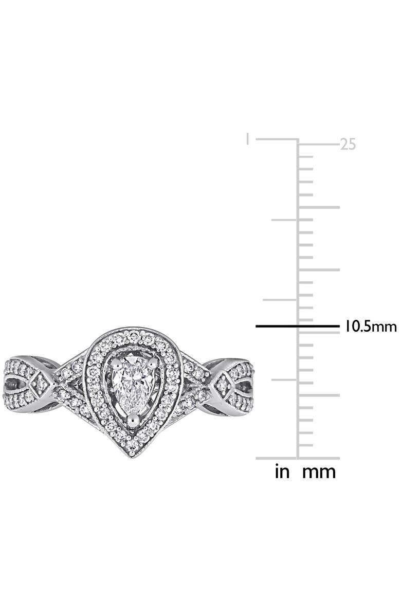Julianna B. 1/2 CTTW Diamond Pear Halo Ring 14k, Alternate, color, 14K White Gold