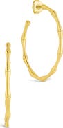 Sterling Forever Delia Textured Hoop Earrings