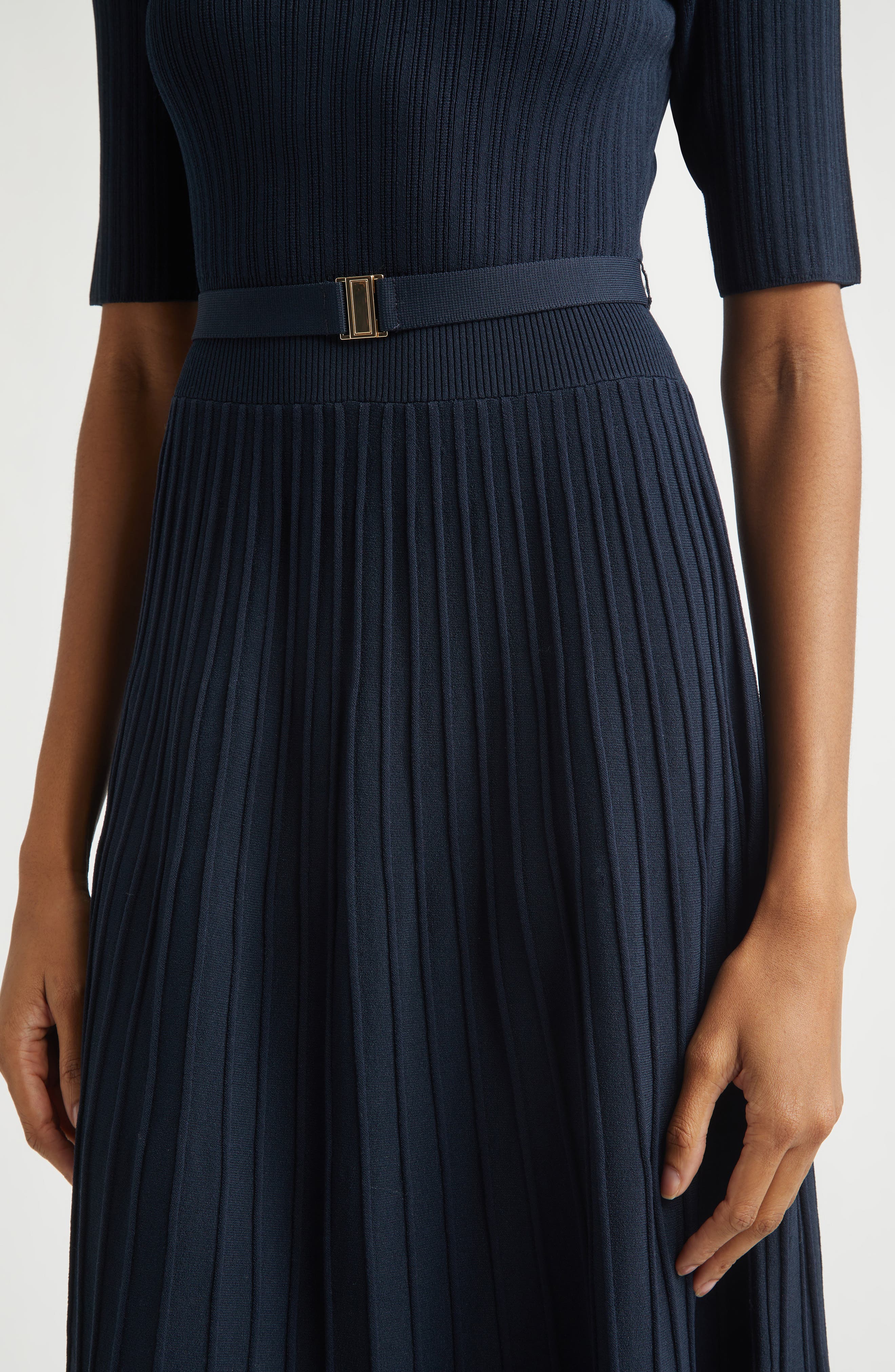 elthea belted midi dress Elthea Belted Rib Knit Midi Dress (Women)