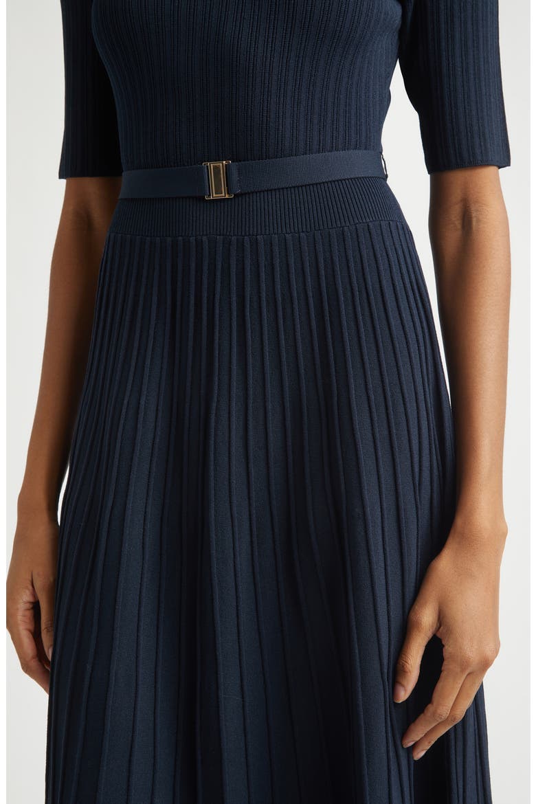 belted rib knit dress Belted Ribbed Knit Dress