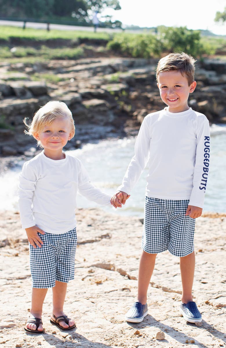 RuggedButts Long Sleeve Rashguard & Swim Trunks Set, Alternate, color, 