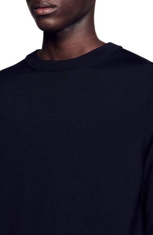 Sandro Merino Wool Sweater In Blue