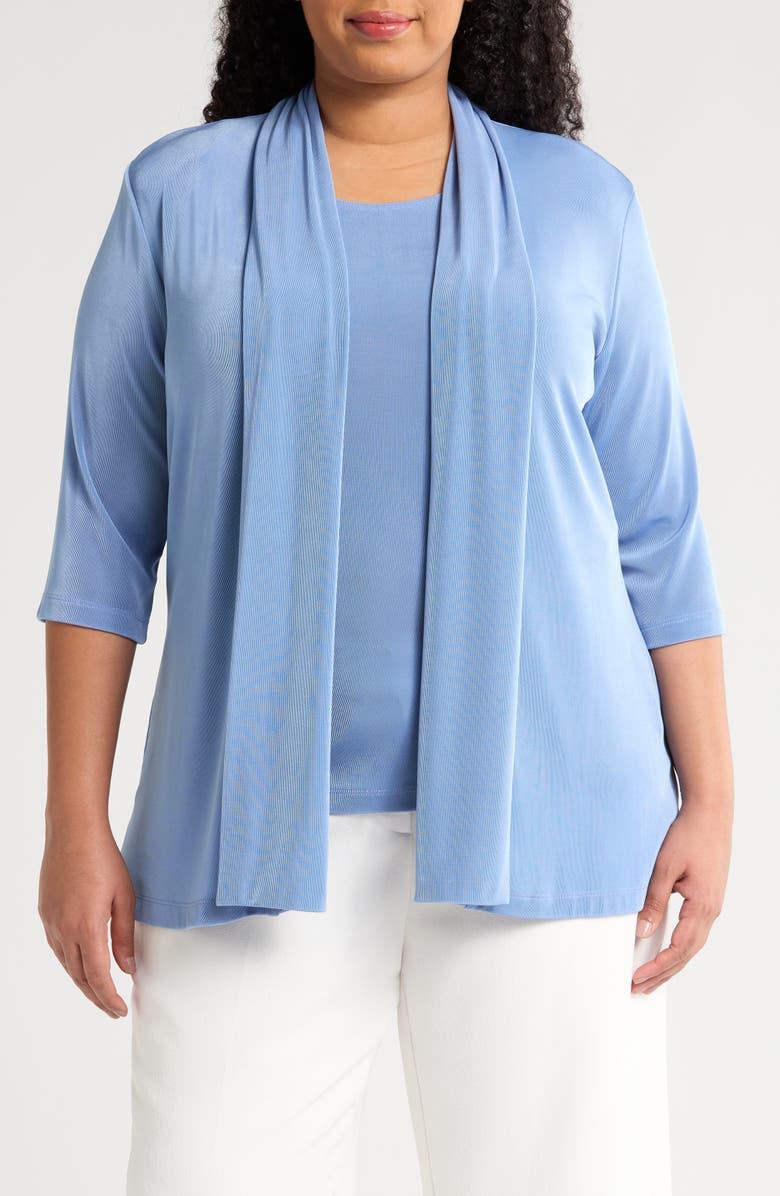 Vikki Vi Stretch Knit Open Front Jacket, Main, color, 