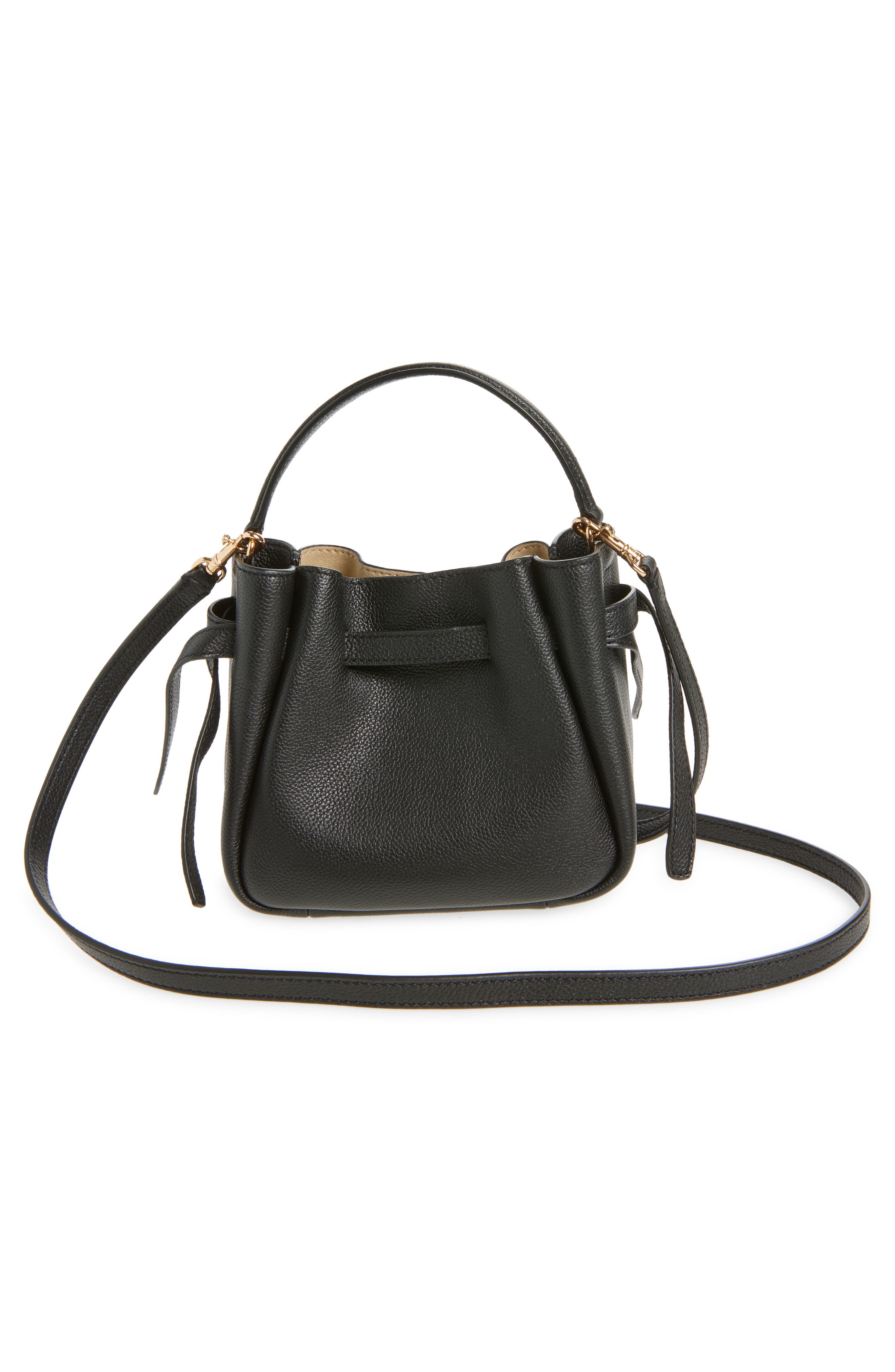 Tory Burch Mini Romy Bucket Bag, Alternate, color, Black