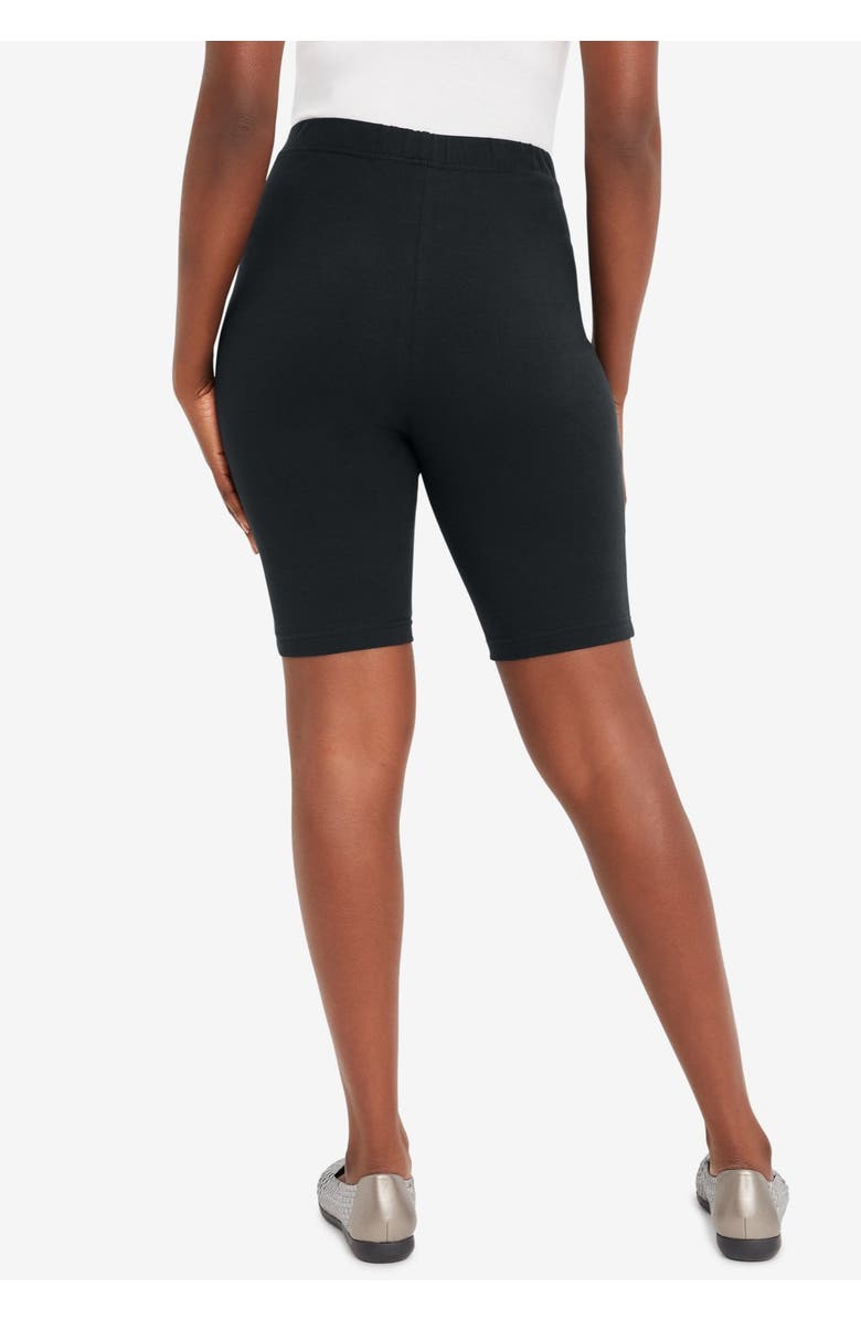Jessica London Everyday Stretch Cotton Bike Short, Alternate, color, Black