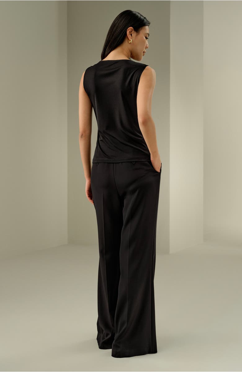 Lilysilk Women's Silk Jersey Cowl-neck Sleeveless Top, Alternate, color, Black