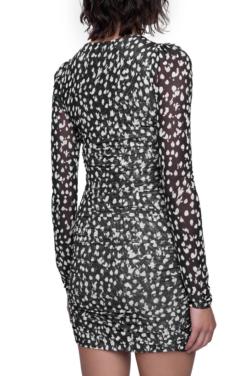 Rebecca Minkoff Reese Long Sleeve Mesh Minidress, Alternate, color, 