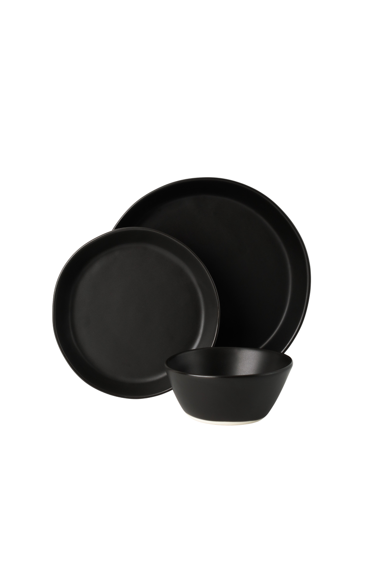 Haand Skali Coupe Dinnerware Set, Main, color, Matte Black 3 Piece