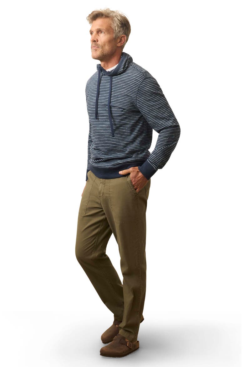 Slub Cotton Hoodie, Alternate, color, NAVY STREAM STRIPE