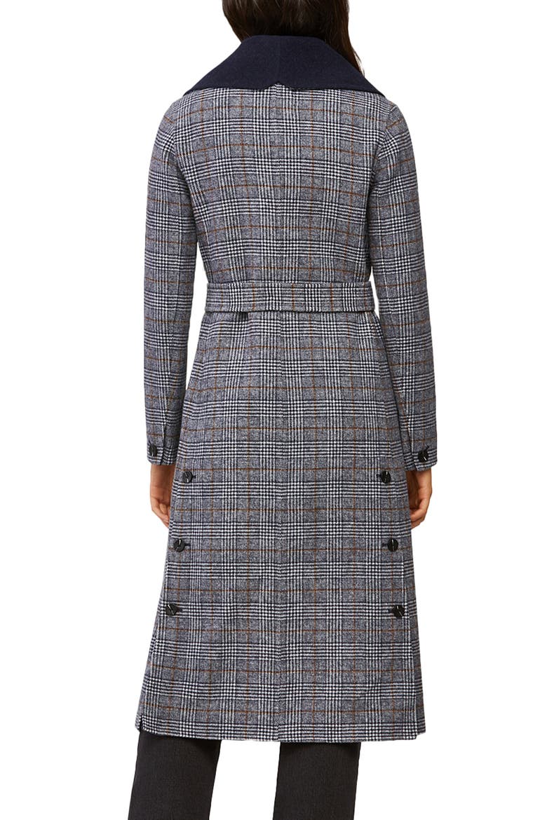 Eleonore Plaid Wool Blend Coat, Alternate, color, INDIGO