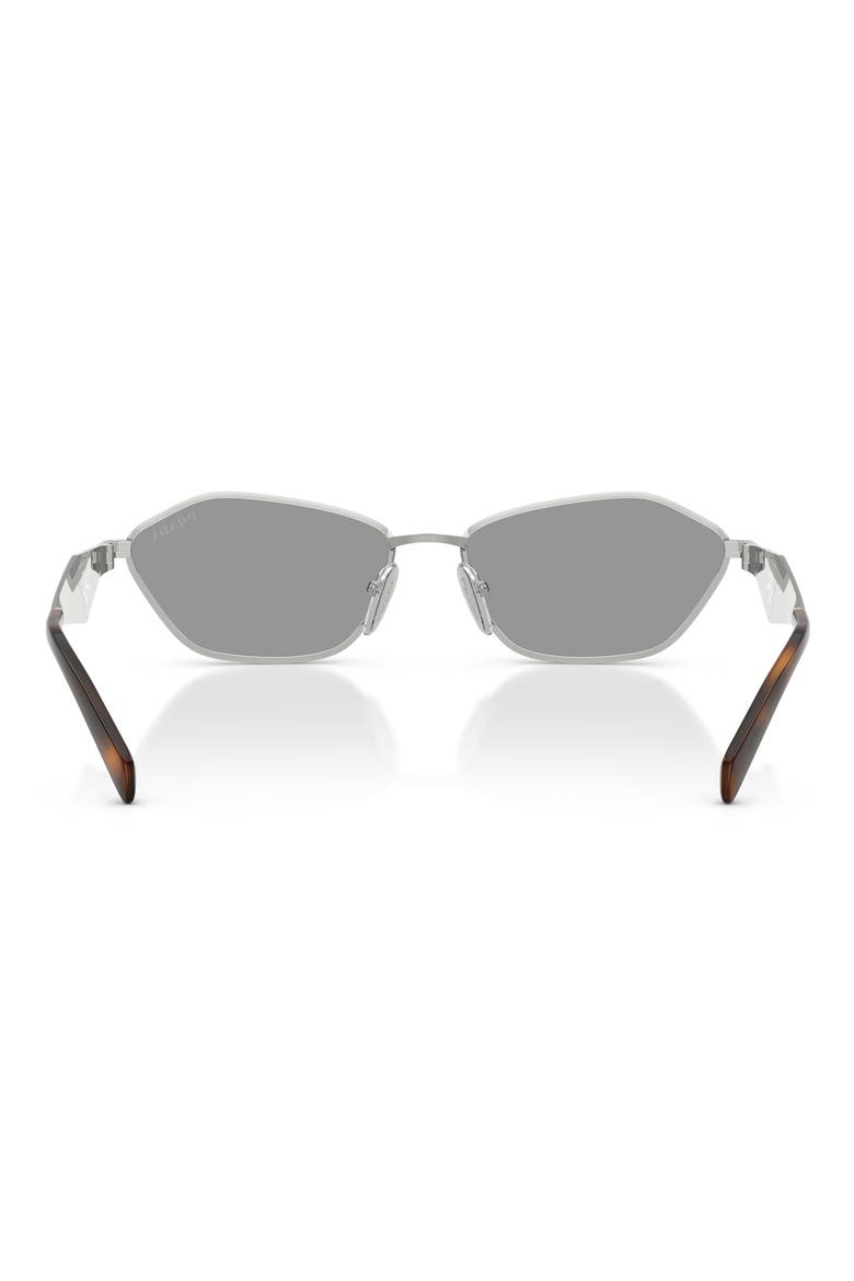 57mm Irregular Sunglasses, Alternate, color, SILVER / GREY