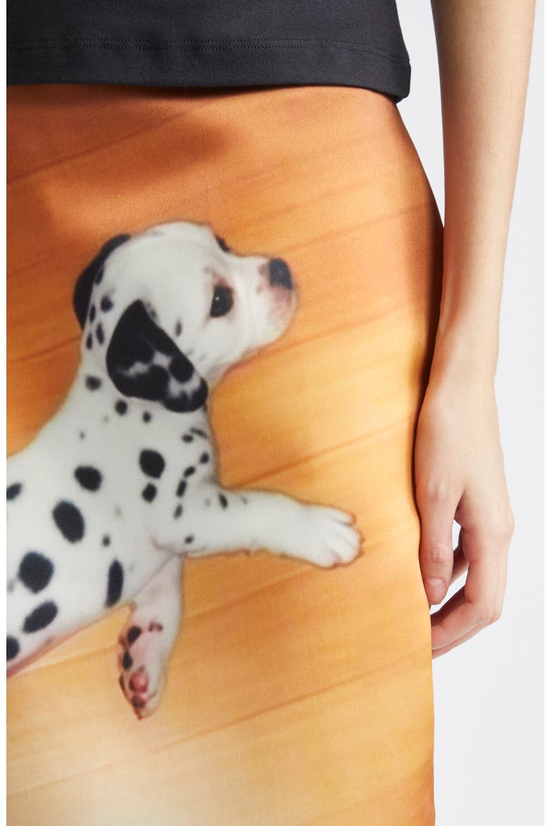 Ashley Williams Dalmatian Print Satin Midi Skirt (Women) | Nordstrom