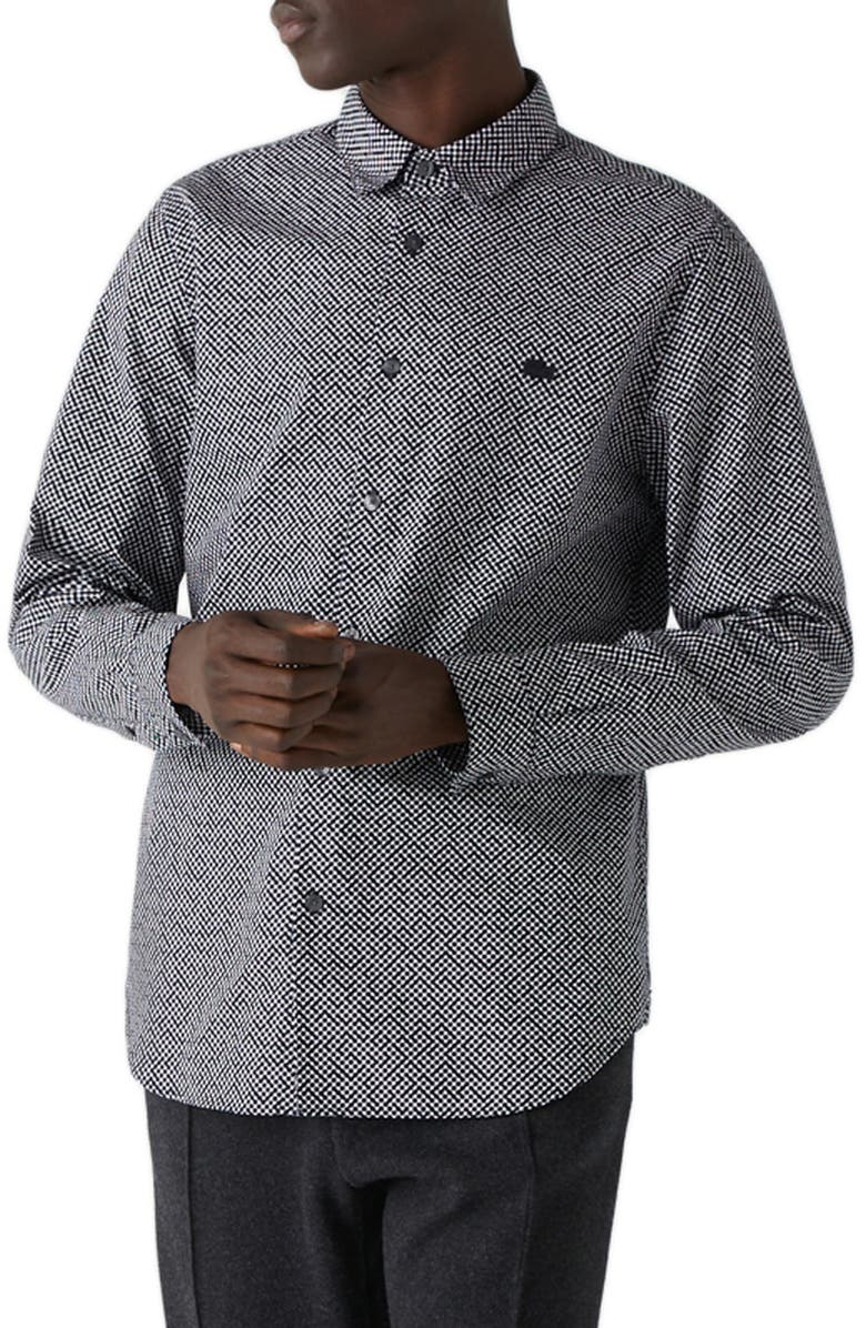 Lacoste Slim Fit Dot Button-Up Shirt, Main, color,