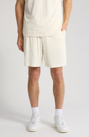 Purple Brand Cotton Terry Blend Pull-on Shorts In White