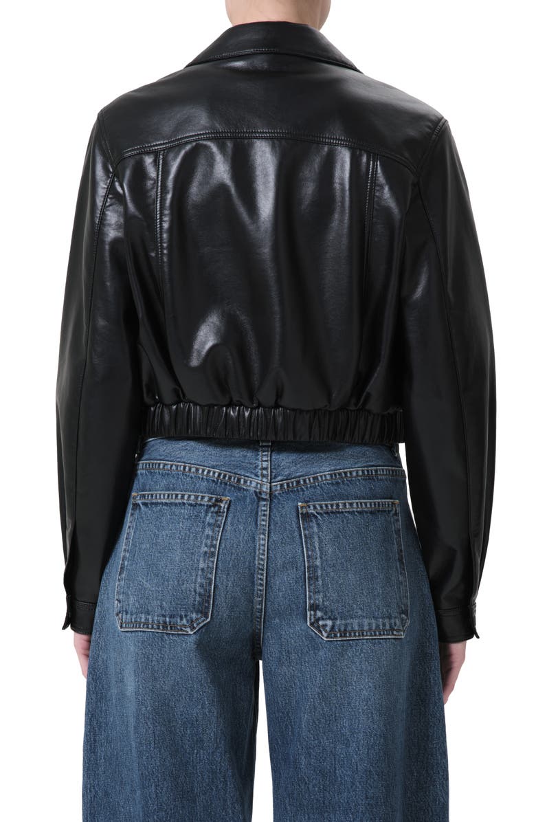 AGOLDE Essie Recycled Leather Crop Jacket, Alternate, color, Black