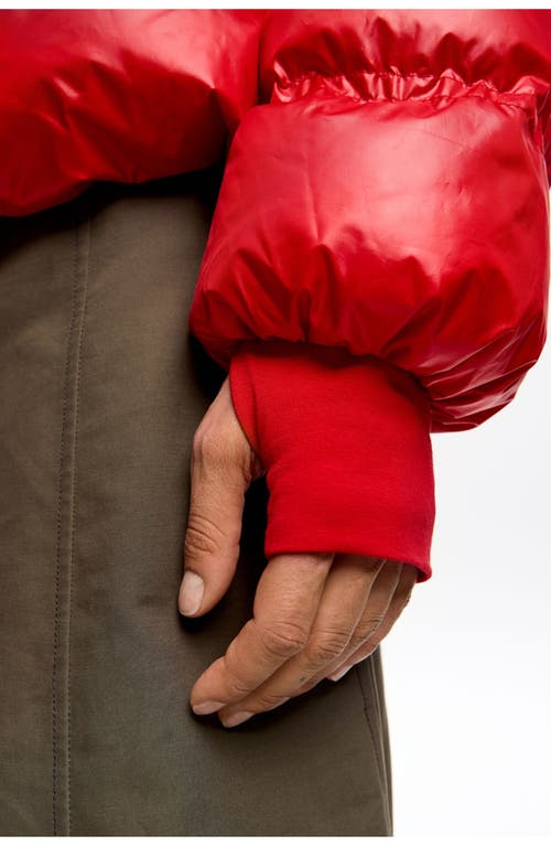 Bimba Y Lola Short Fur Hooded Down Jacket In Multi