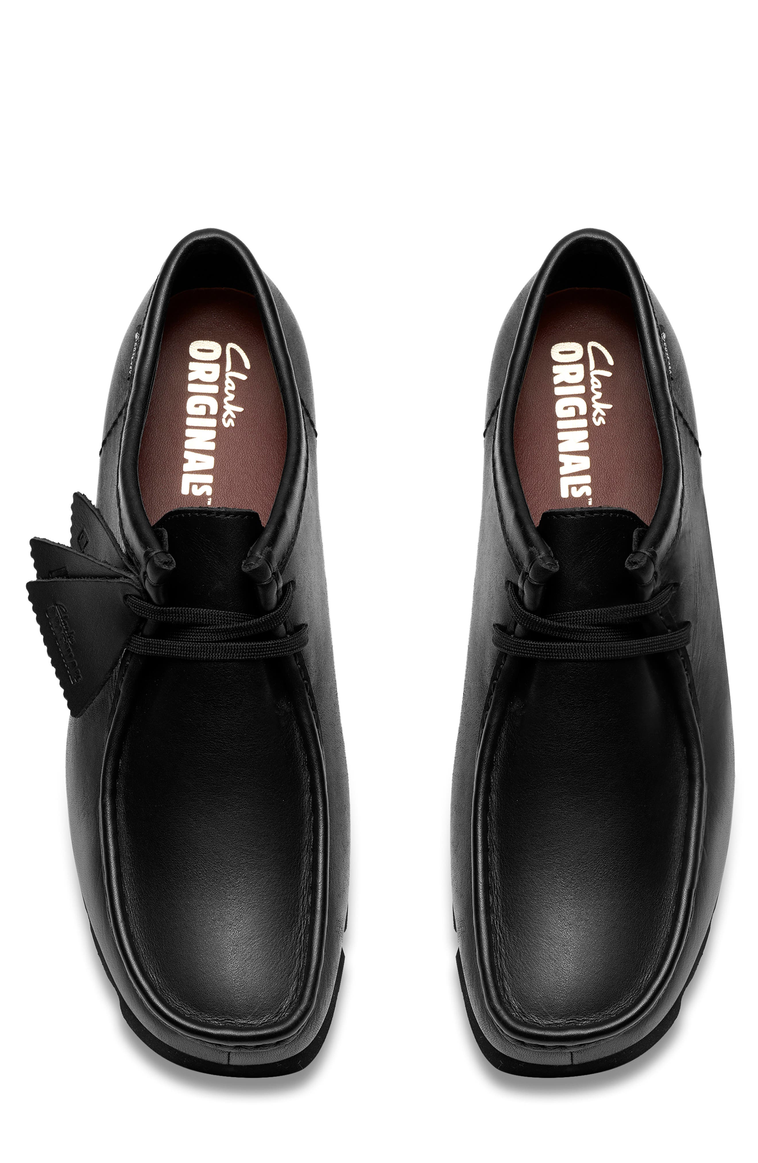 Clarks<sup>®</sup> Originals Wallabee Gore-Tex<sup>®</sup> Waterproof Shoe, Alternate, color, Black/ Black Leather