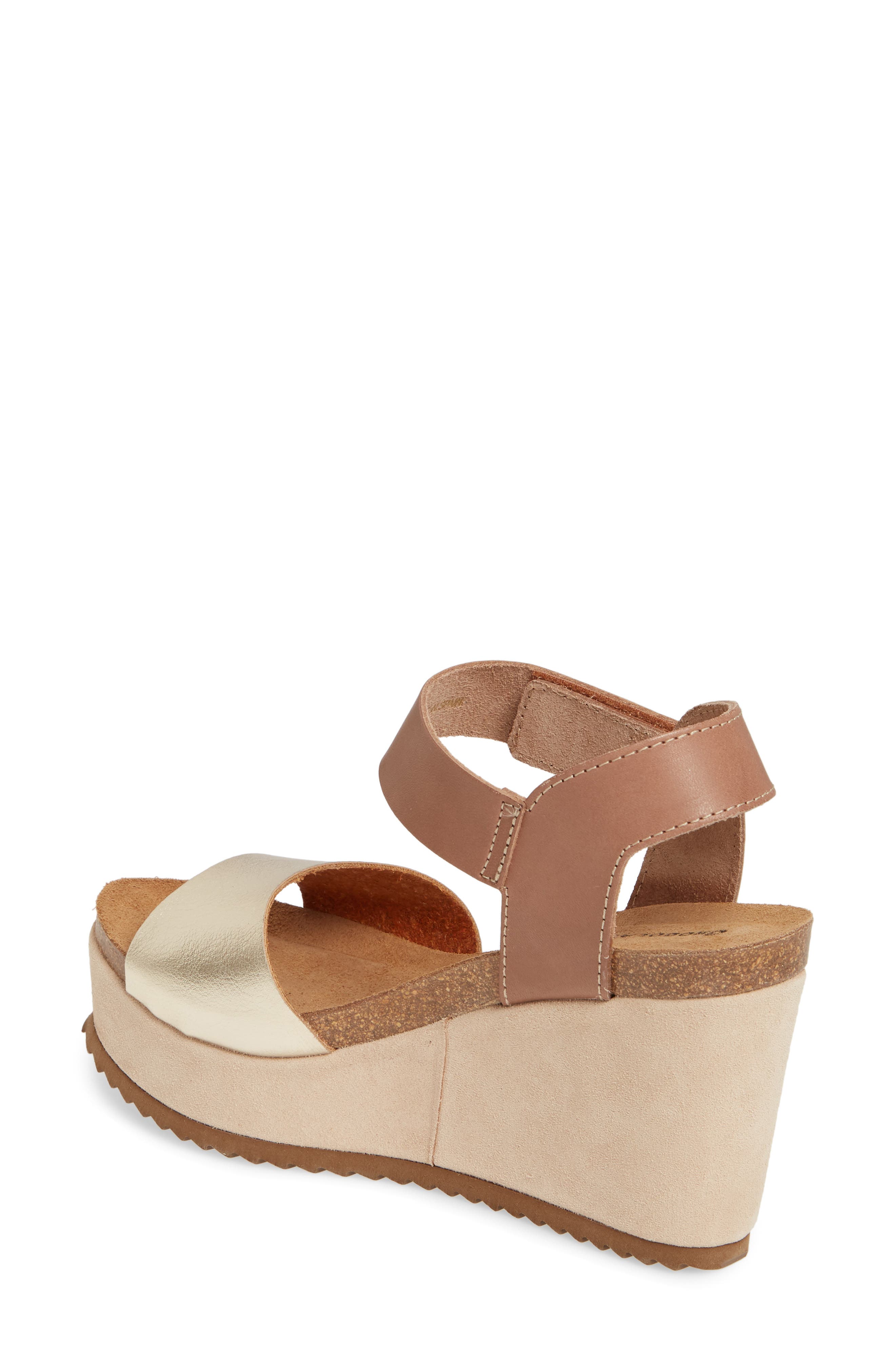 Shea Platform Wedge Sandal, Alternate, color, WHISKEY LEATHER