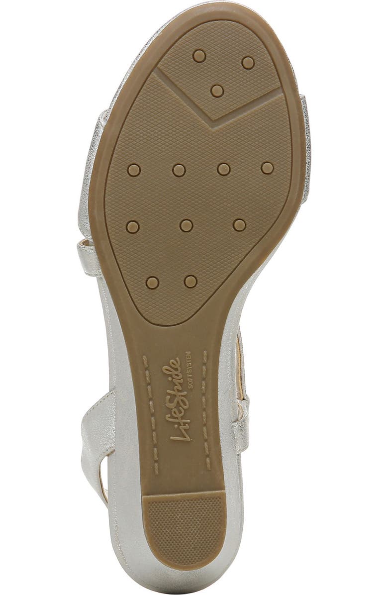 LifeStride Yasmine Wedge Sandal, Alternate, color, Silver