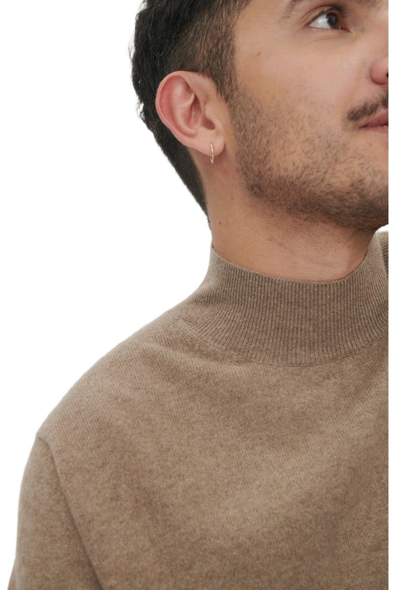 Essential Mock Neck Cashmere Sweater, Alternate, color, taupe