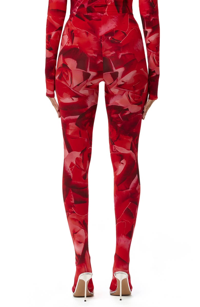 Naked Wardrobe Bare Body Printed Closed Toe Leggings, Alternate, color, Rouge Rose