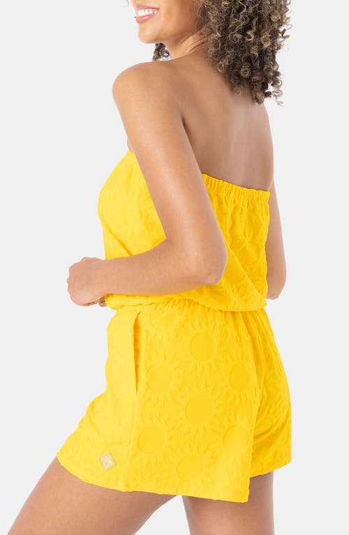 Roxy Special Feeling Strapless Cover-up Romper In Golden Rod