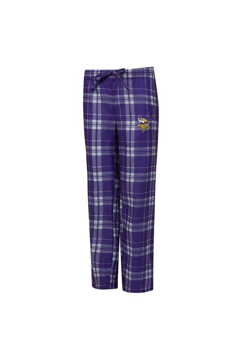 Women's Concepts Sport  Heather Gray/Purple Minnesota Vikings Regulate Plaid Tank Top & Pants Sleep Set, Alternate, color, Heather Gray