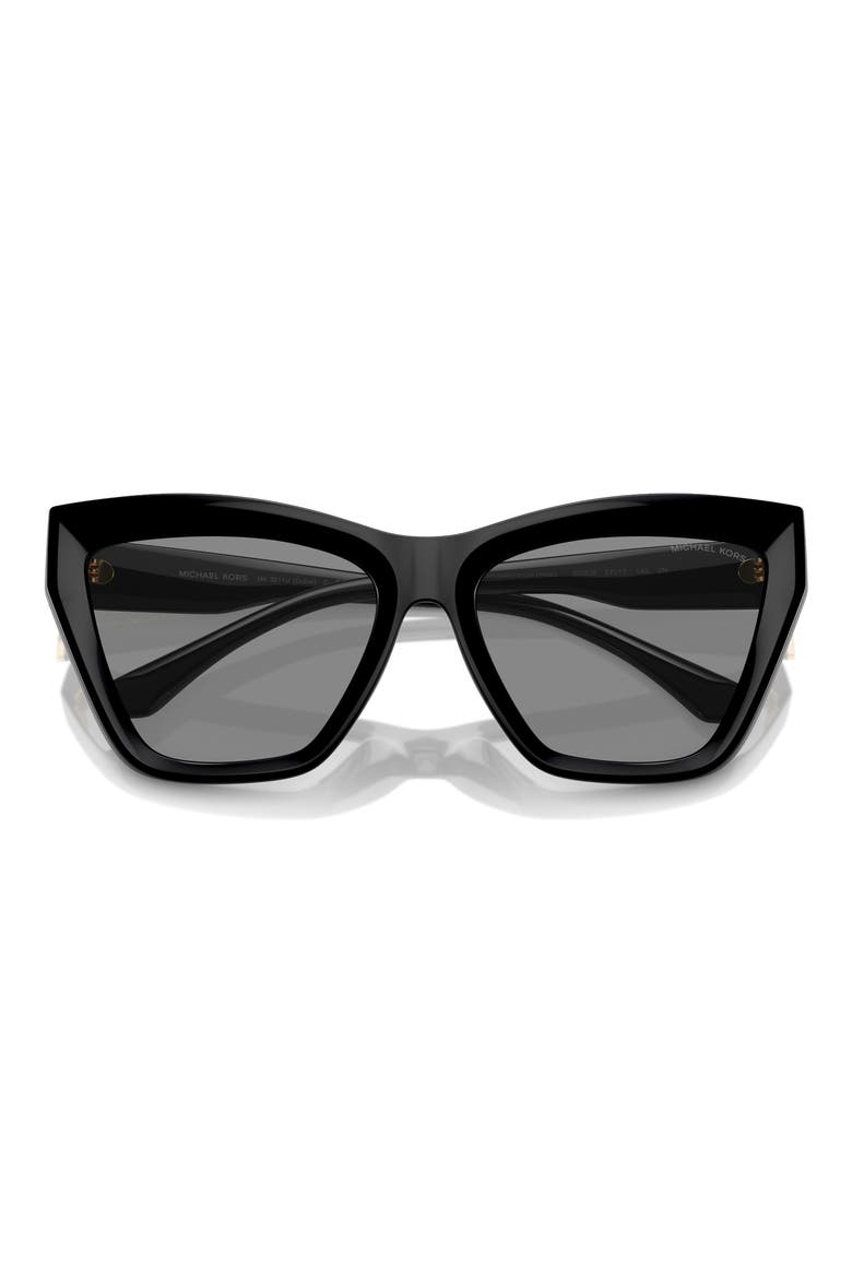 Dubai 57mm Cat Eye Sunglasses, Alternate, color, BLACK / DARK GREY SOLID