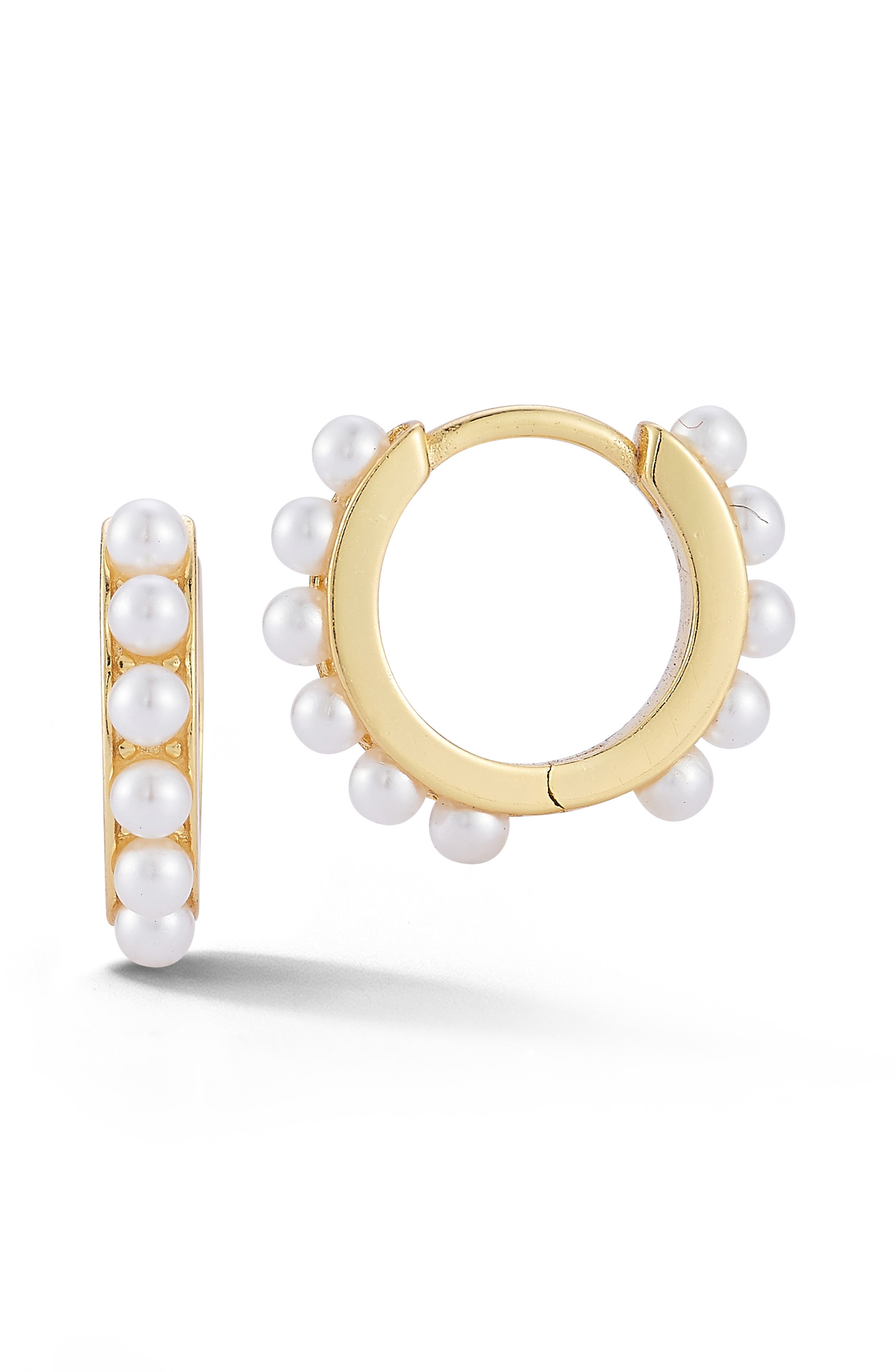 GLAZE JEWELRY Cultured Pearl Huggie Hoop Earrings