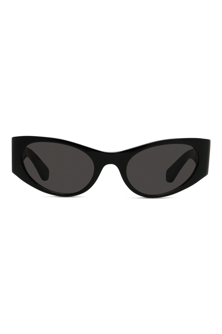 Signature 53mm Cat Eye Sunglasses, Main, color, SHINY BLACK / SMOKE