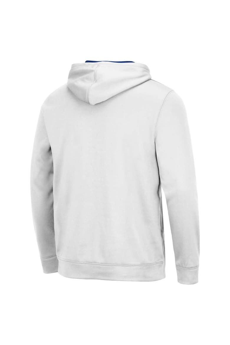 Men's Colosseum White Kansas Jayhawks Resistance Pullover Hoodie, Alternate, color, White