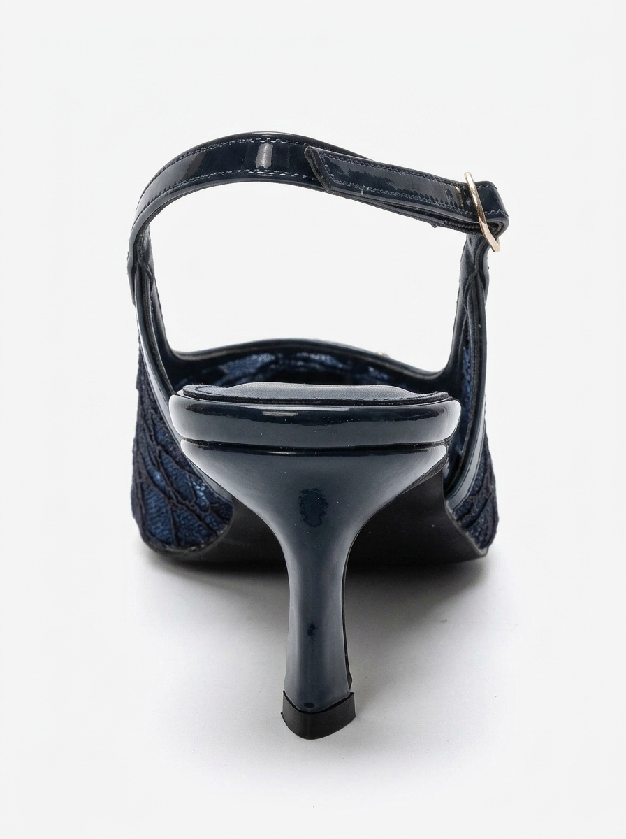 Clem Lace Slingback Pump, Alternate, color, Navy