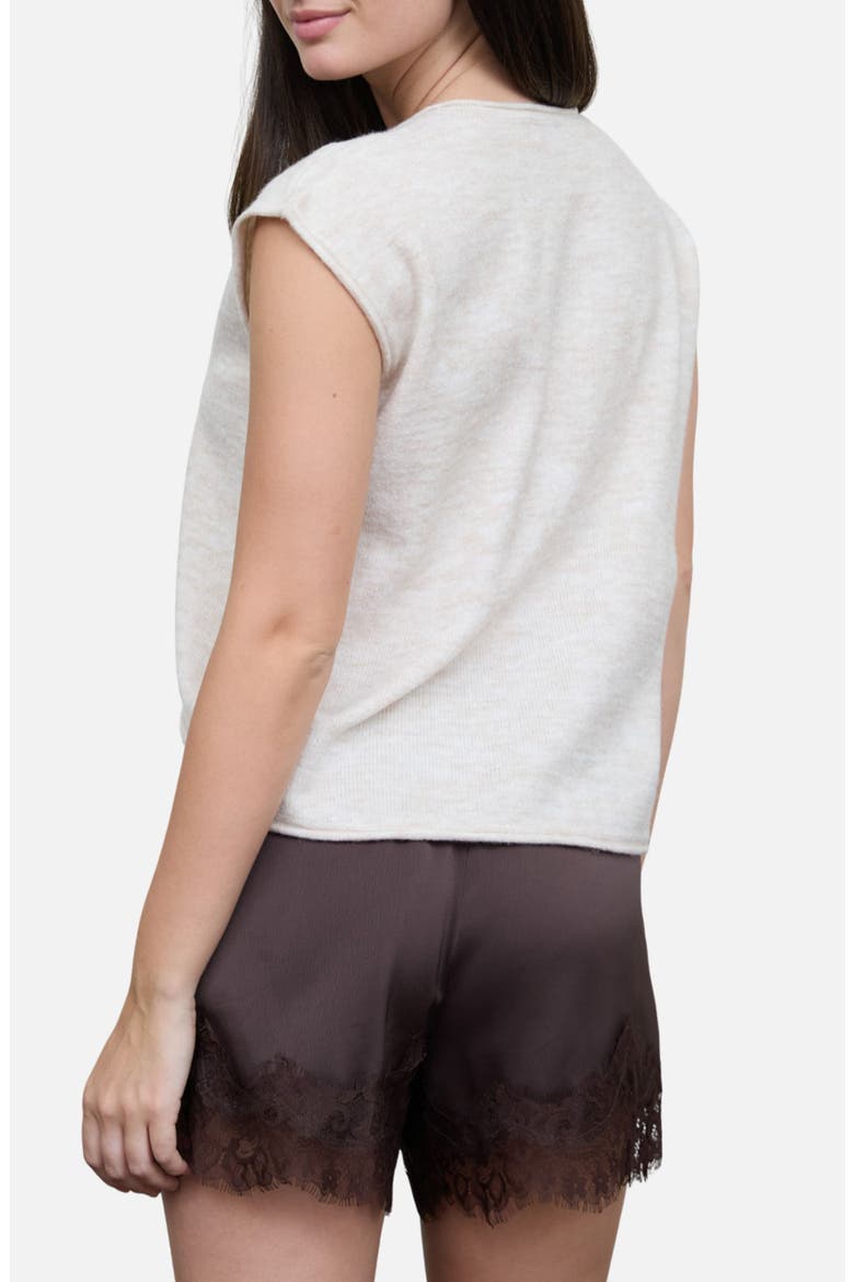 Button Down Sleeveless Sweater, Alternate, color, OATMEAL