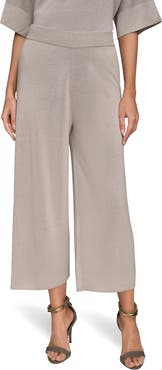 Donna Karan New York Sequin Dot Crop Wide Leg Knit Pants