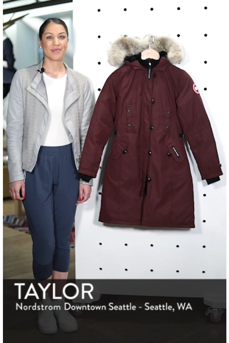 Kensington Slim Fit Down Parka with Genuine Coyote Fur Trim video