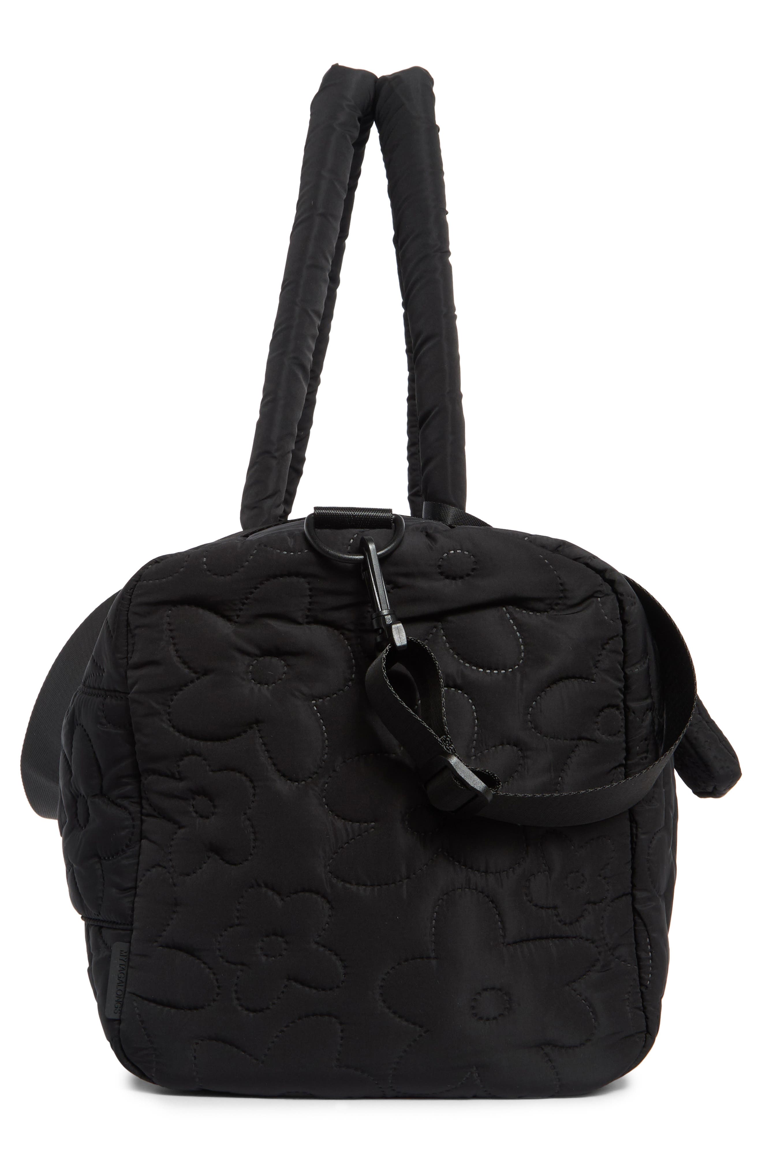 MYTAGALONGS Floral Quilted Duffle with Trolley Pass Pocket, Alternate, color, Black