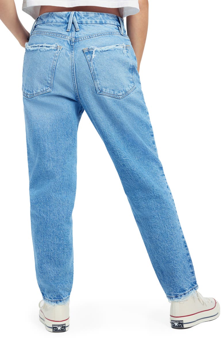 Good American Good Girlfriend High Waist Distressed Jeans, Alternate, color, Indigo351