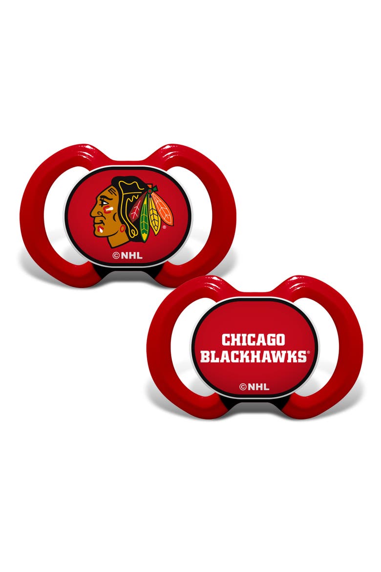 Chicago Blackhawks Pacifier 2-Pack, Main, color, Multicolor