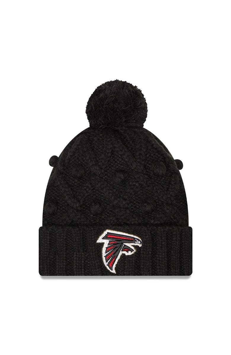 New Era Women's New Era Black Atlanta Falcons Toasty Cuffed Knit Hat with Pom, Main, color, 